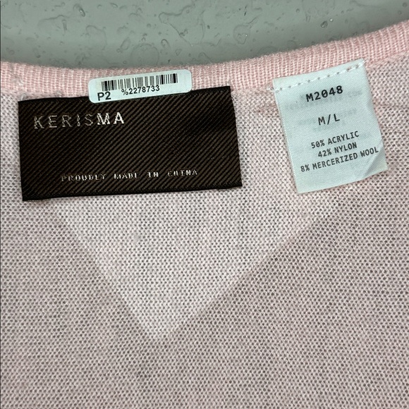 Kerisma Women's "Raven" Pink Coral Lightweight Knit Wool Blend Tunic Top Sz M/L - Picture 7 of 12